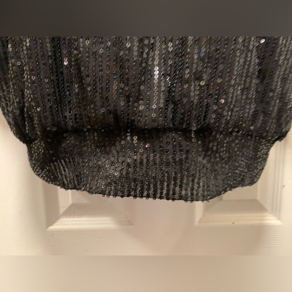 Kayamiya Sequins Short Sleeve Black Women's Blouse Top Size Medium Pullover M - Picture 4 of 6